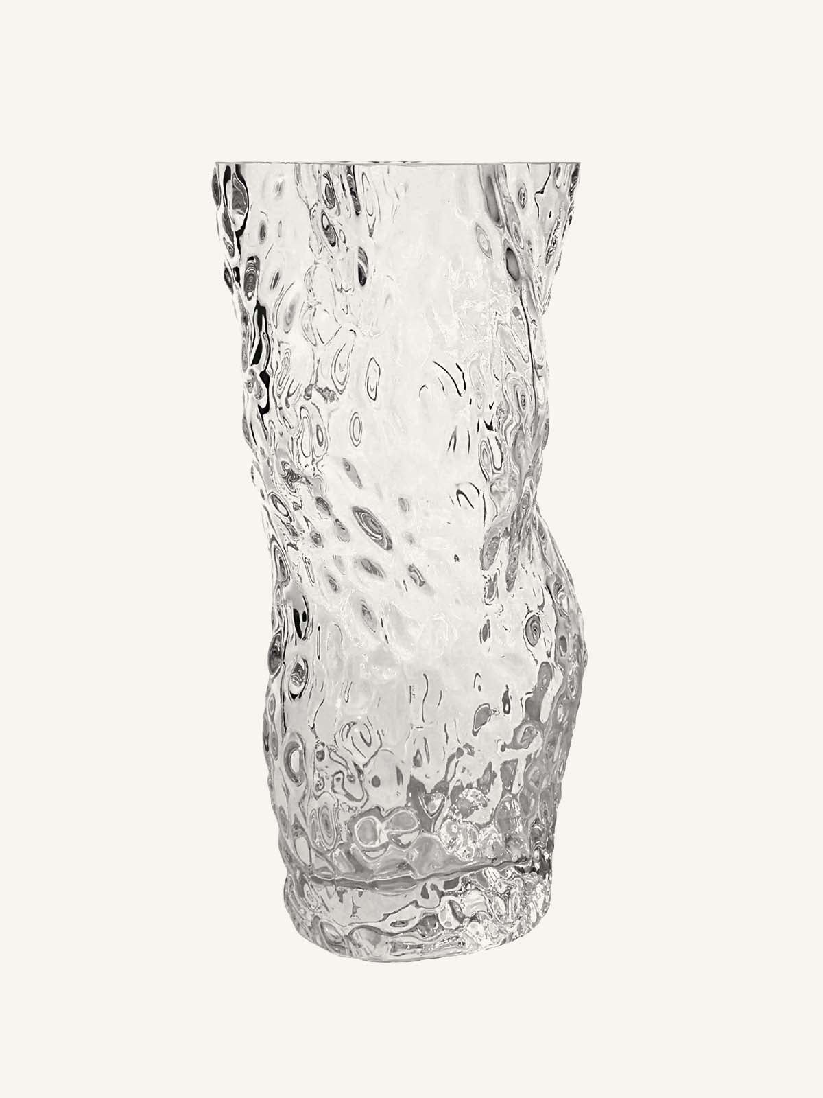 OYSTER SHELL TEXTURED GLASS VASE