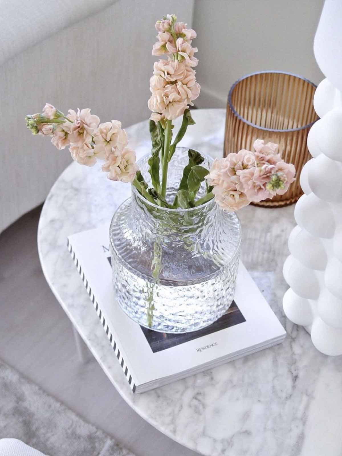 STRUCTURED GLASS COLUMN VASE