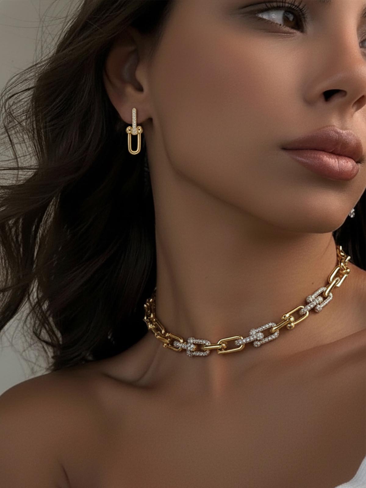 GRADUATED LINK 18K GOLD NECKLACE