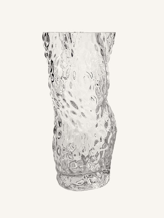 OYSTER SHELL TEXTURED GLASS VASE